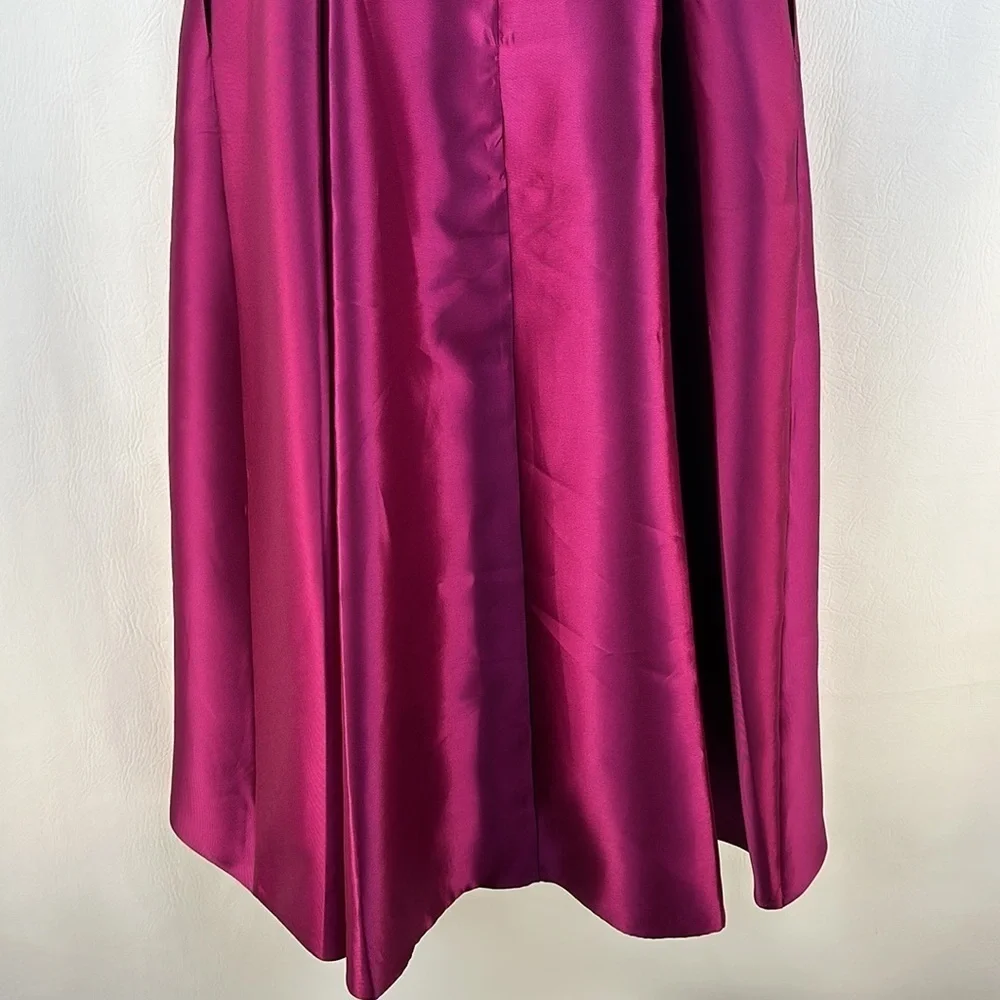 Tahari Sleeveless Satin High Low Maxi Dress - Picture 6 of 9
